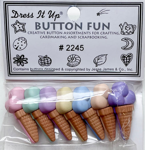 Ice Cream Cone Buttons