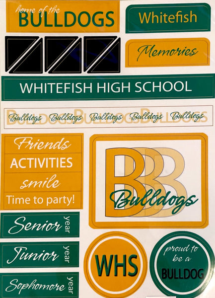 Whitefish Bulldog Grunge Stickers