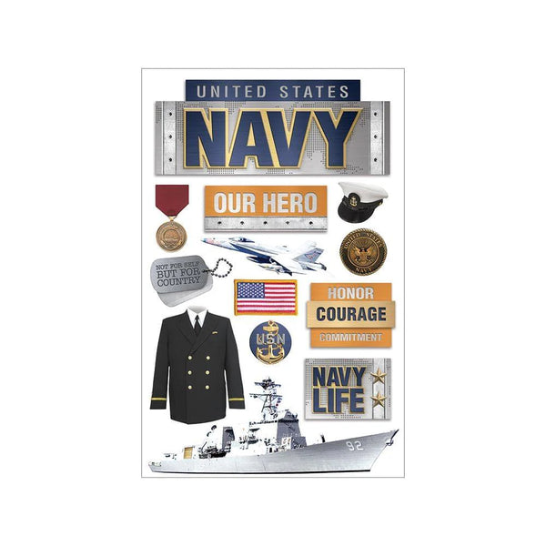 Paper House US Military 3D Stickers