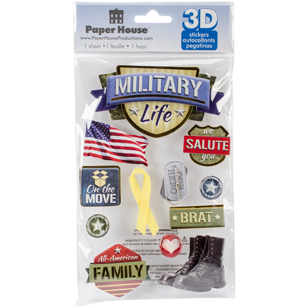 Paper House US Military 3D Stickers