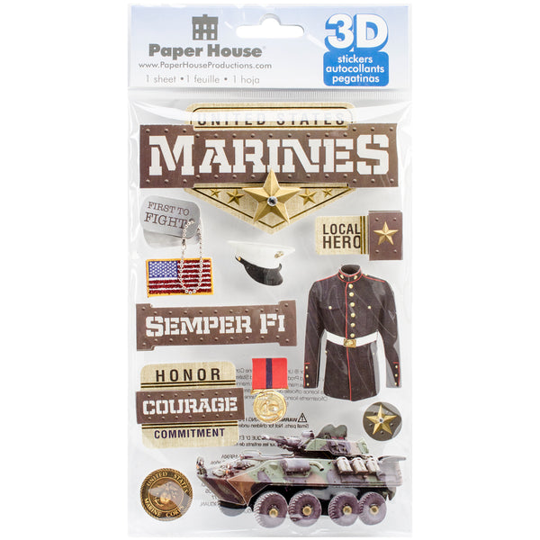 Paper House US Military 3D Stickers