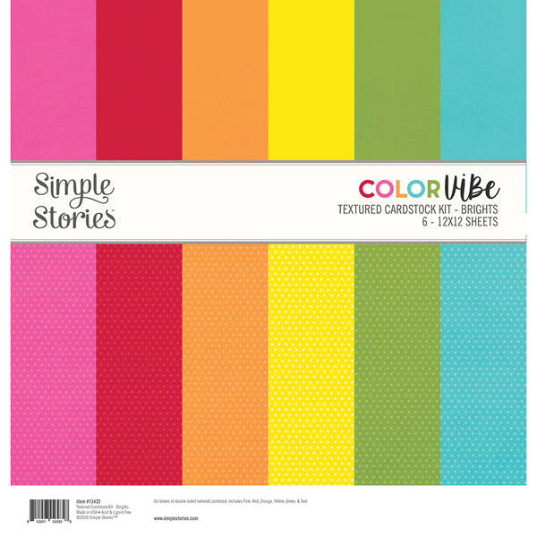 Color Vibe Brights 12x12 Textured Cardstock
