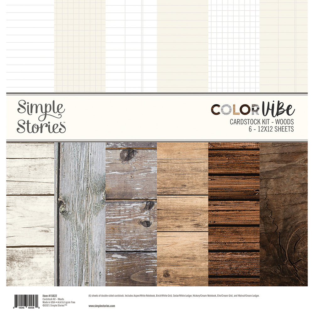 Color Vibe Woods 12x12 Cardstock Kit