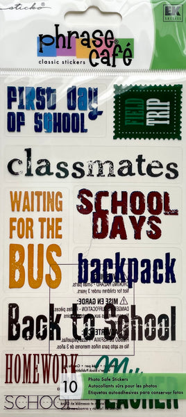 School Phrase Sticker Collection