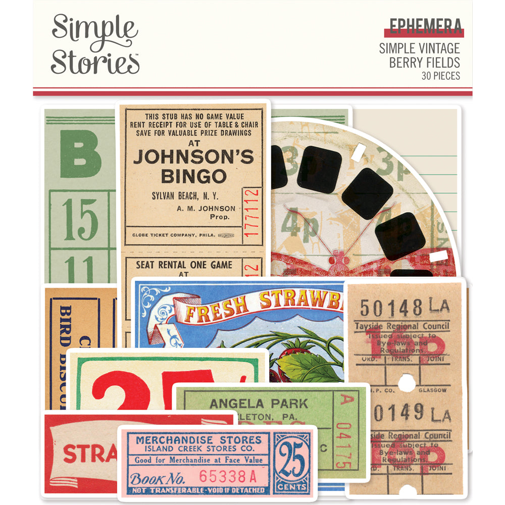 Simple Vintage Berry Fields Ephemera