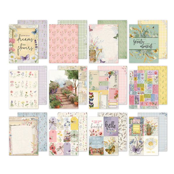 Simple Vintage Meadow Flowers 6x8 Paper Pad