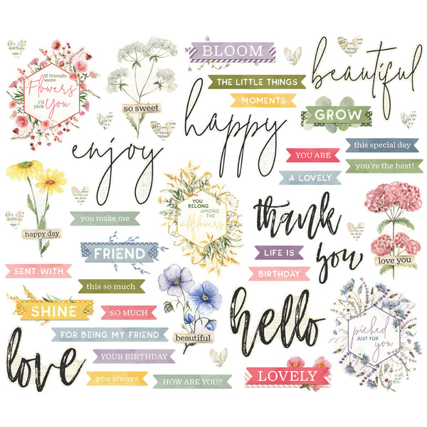 Simple Vintage Meadow Flowers Ephemera