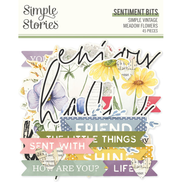 Simple Vintage Meadow Flowers Ephemera