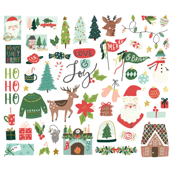 Simple Stories Santa's Village Bits & Pieces with Foil Accents