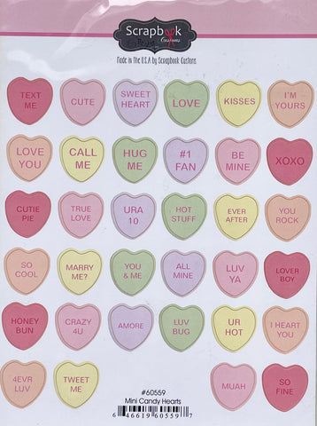 Mini Candy Hearts Stickers