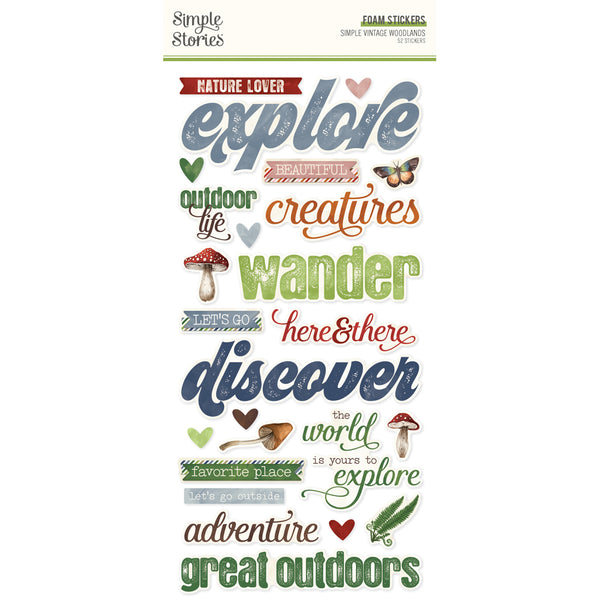 Simple Vintage Woodlands Foam Stickers