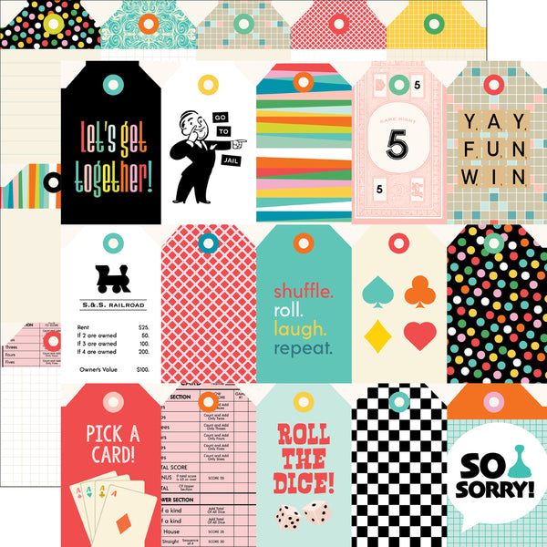 Simple Stories Game Night 12x12 Paper Collection