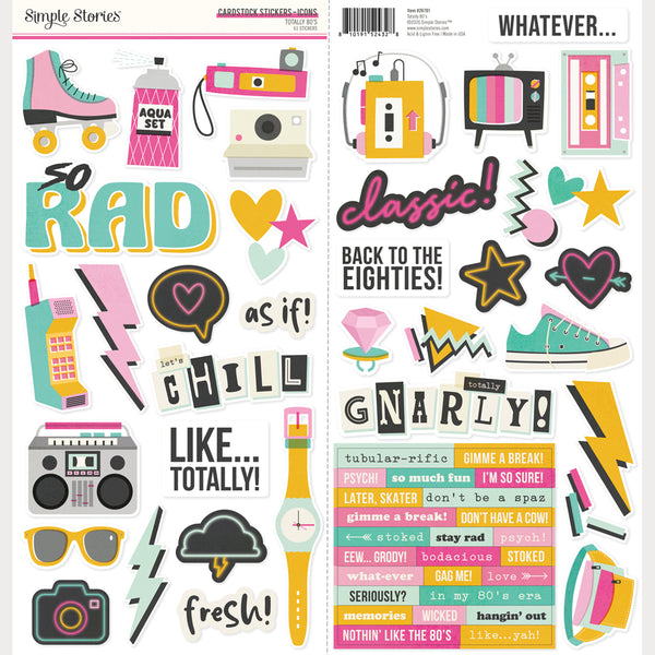 Simple Stories Totally 80's Sticker Collection