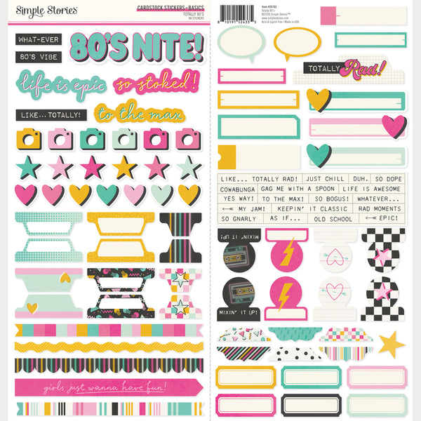 Simple Stories Totally 80's Sticker Collection