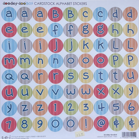 Doodley-Doo Boy Alphabet Stickers