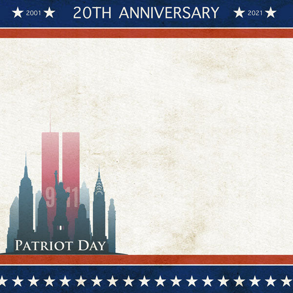 Patriot Day 20th Anniversary 9/11 12x12 Paper