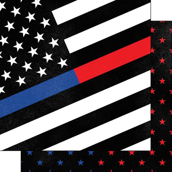 Support Police & Firefighters 12x12 Paper