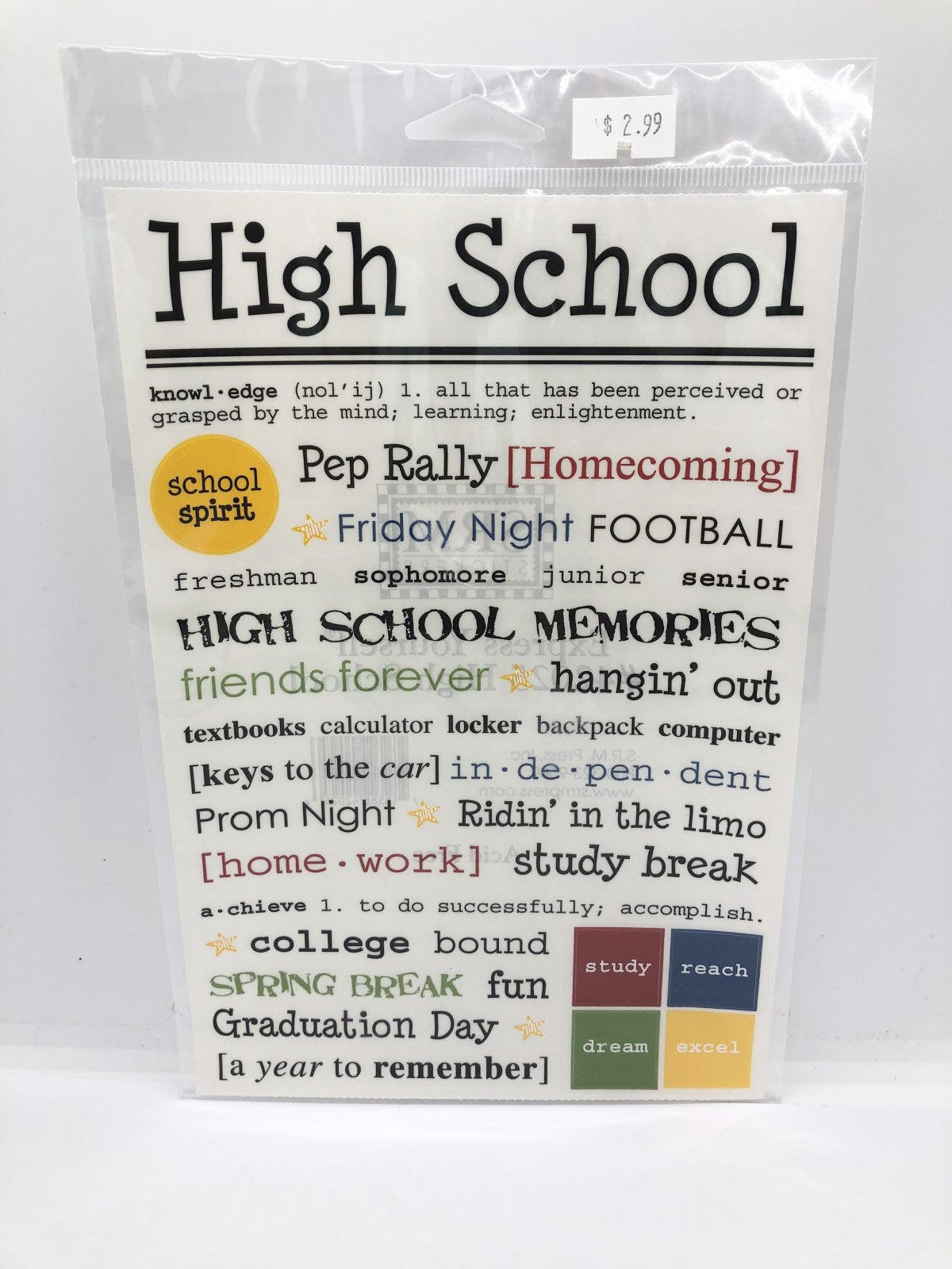 High School Express Yourself Stickers