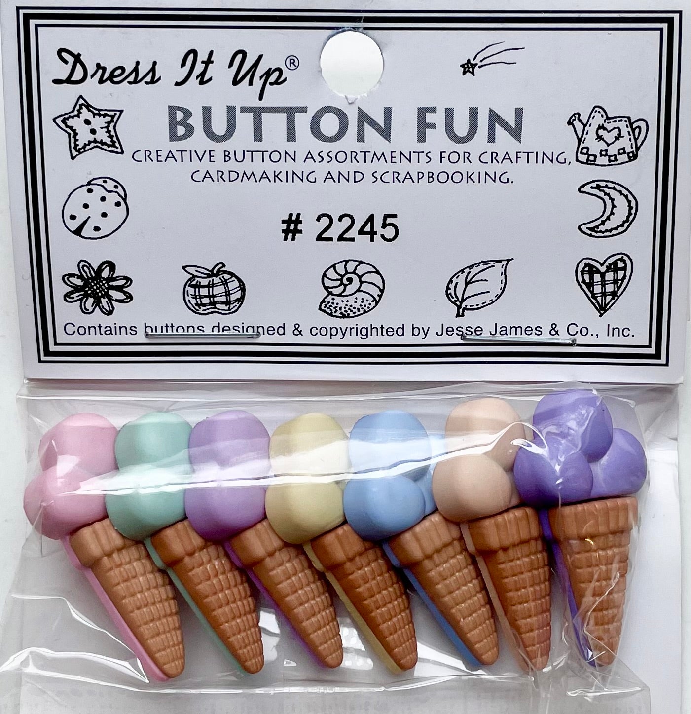 Ice Cream Cone Buttons