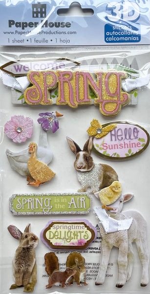 Spring 3D Glitter Stickers Collection