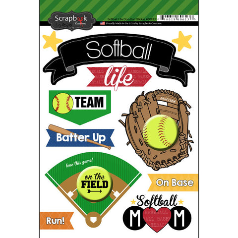 Softball Life Doo Dads Sticker Sheet