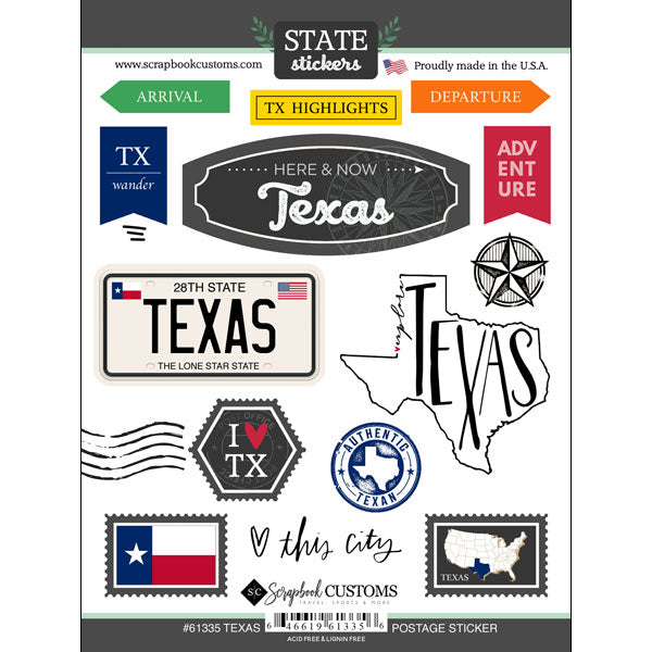 State Postage Sticker Sheet