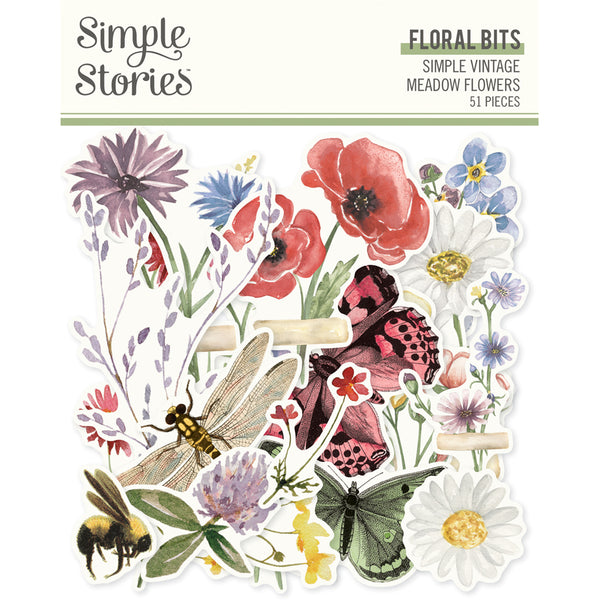 Simple Vintage Meadow Flowers Ephemera