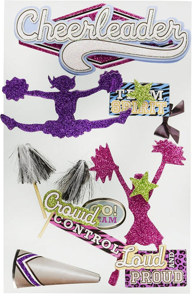 Cheerleader 3D Glitter Stickers
