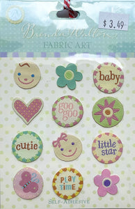 Baby Words Fabric Art