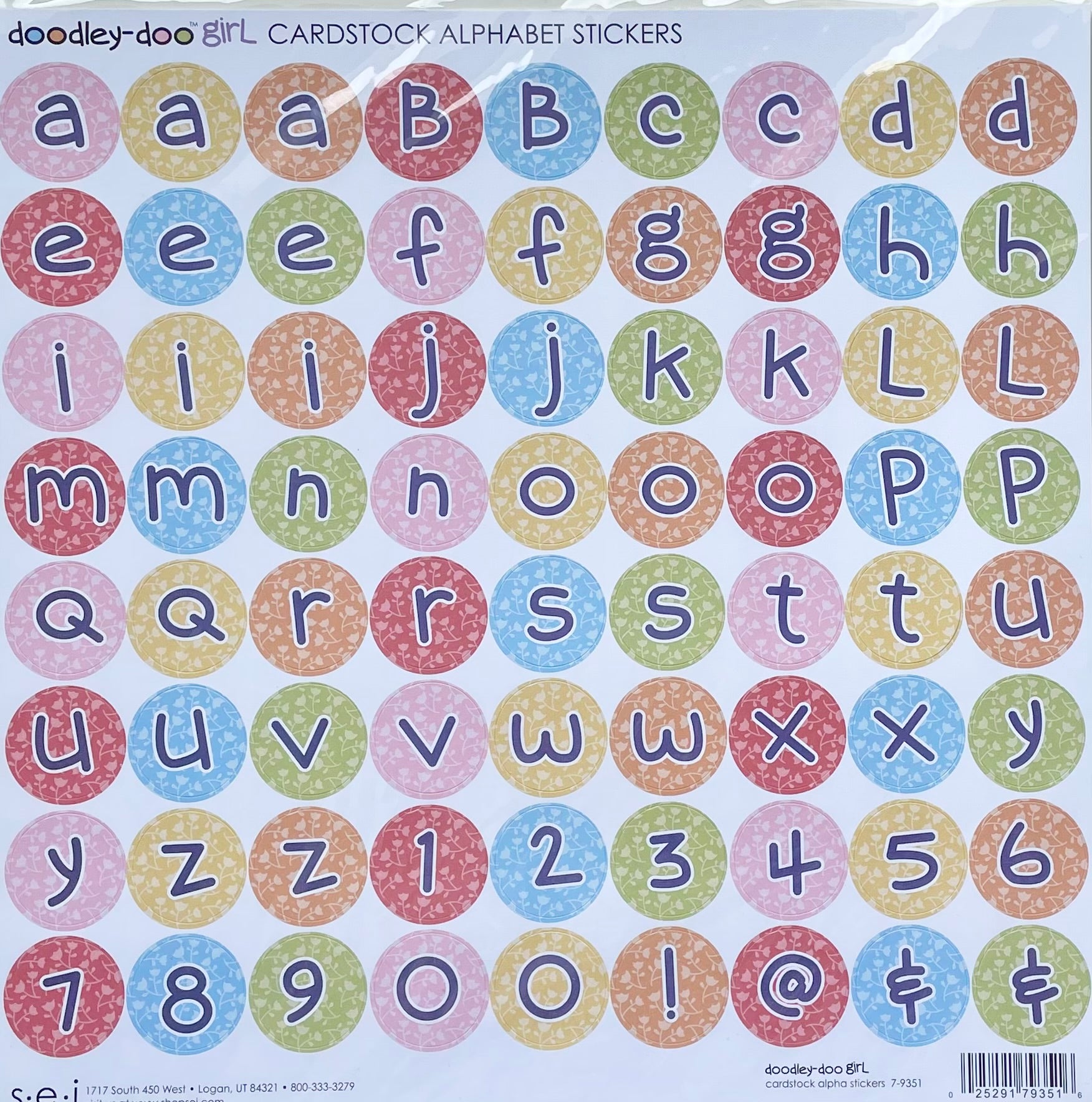 Doodley-Doo Girl Alphabet Stickers