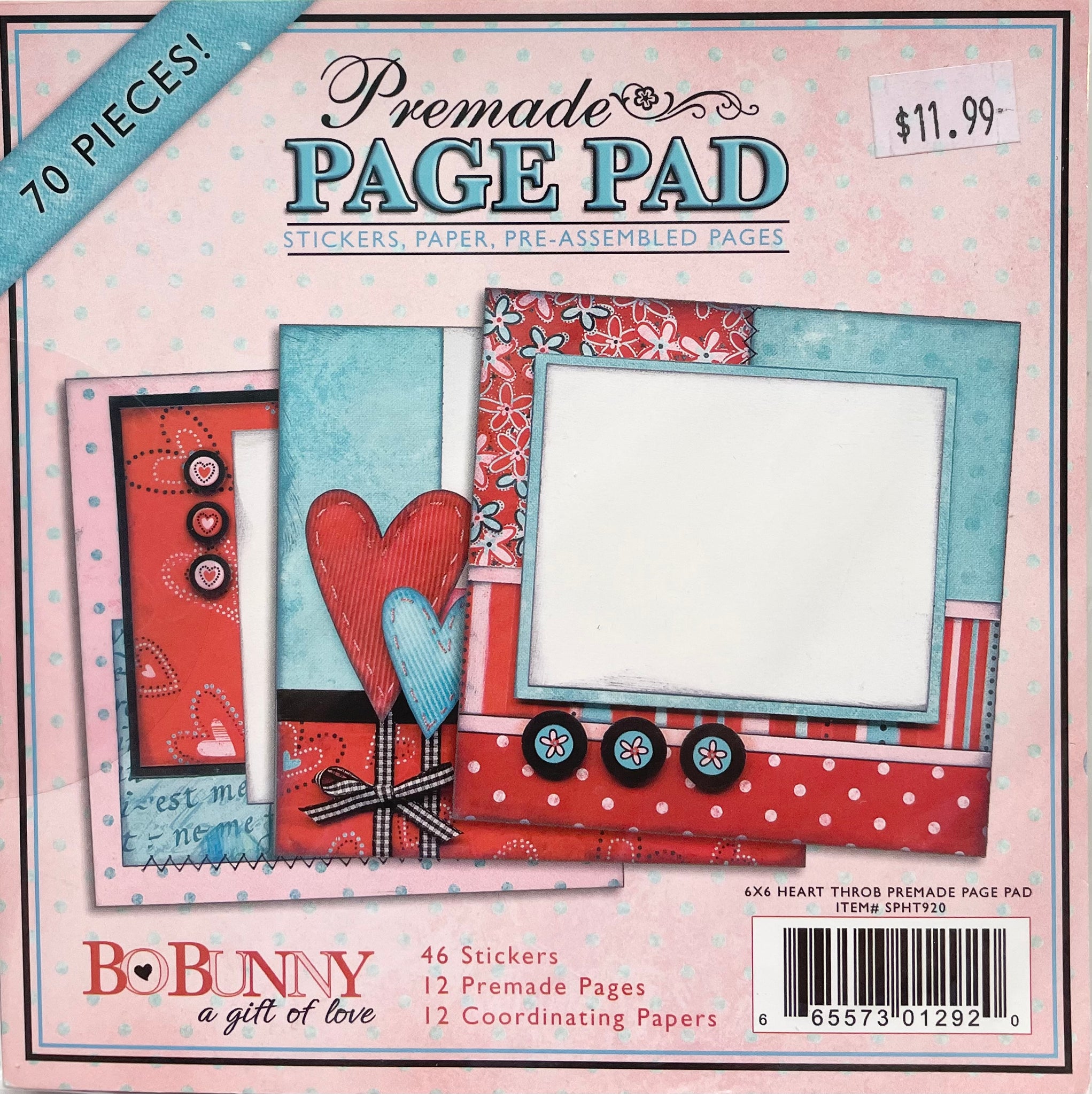 Heart Throb Premade Page Pad