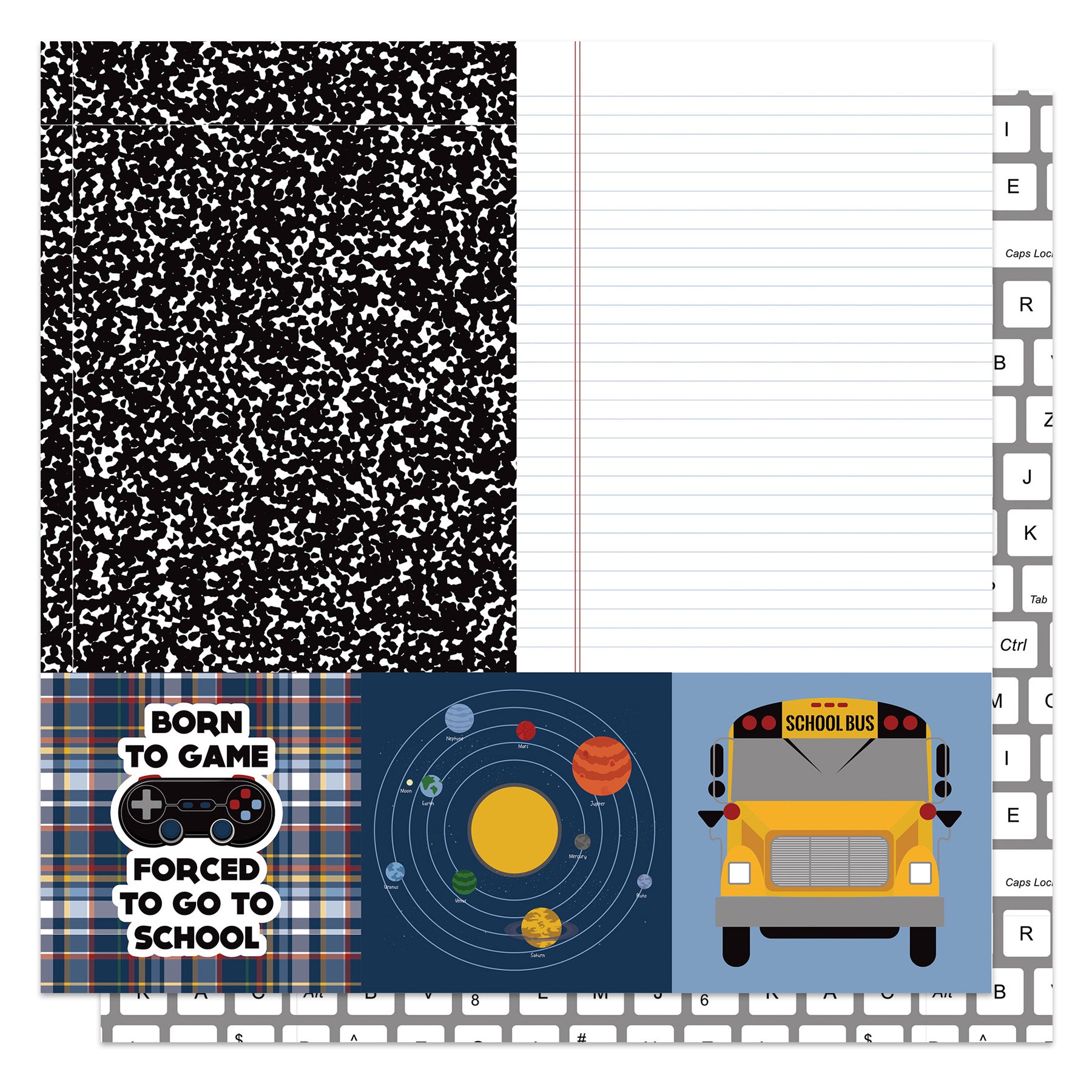 Brainiac 12x12 Notebook Paper