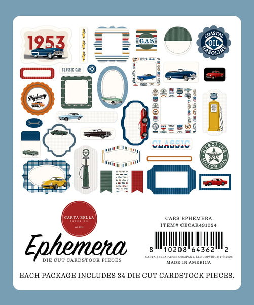 Carta Bella Cars Ephemera