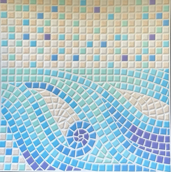 Poolside Tiles Embossed Paper