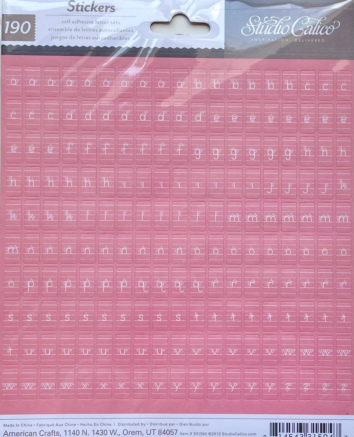 Mini Pink Alpha Stickers