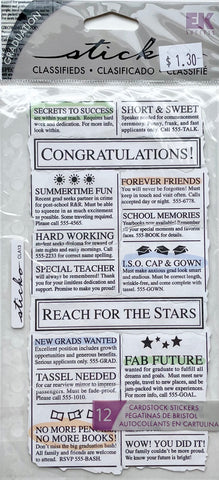 Graduation Classifieds Stickers