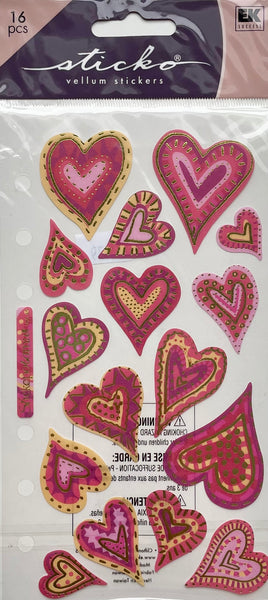 Vellum Hearts Sticker Collection