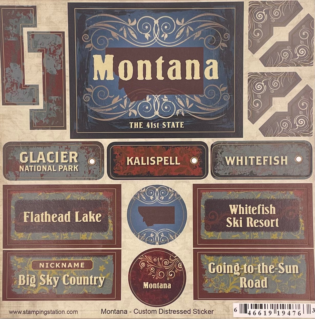 Montana Distressed Stickers