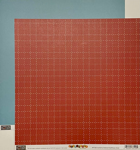 Cranberry Dashed Grid Paper