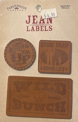 Western Jean Label Stickers