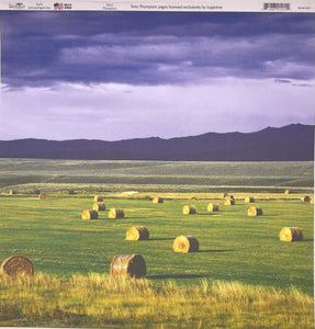 Round Hay Bale Landscape Paper