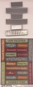 Travel Patchwork Rectangle Brads