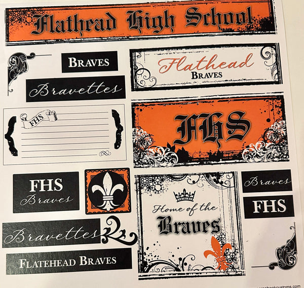 Flathead High School Fleur De Lis Decor Tag Paper