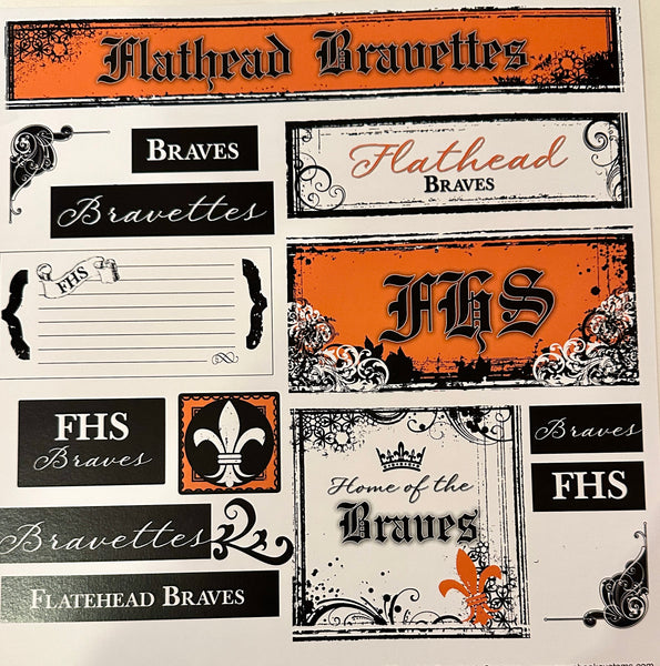 Flathead High School Fleur De Lis Decor Tag Paper