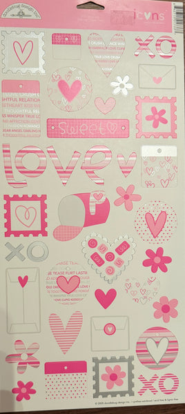 Doodlebug Design Love 6x12 Cardstock Stickers