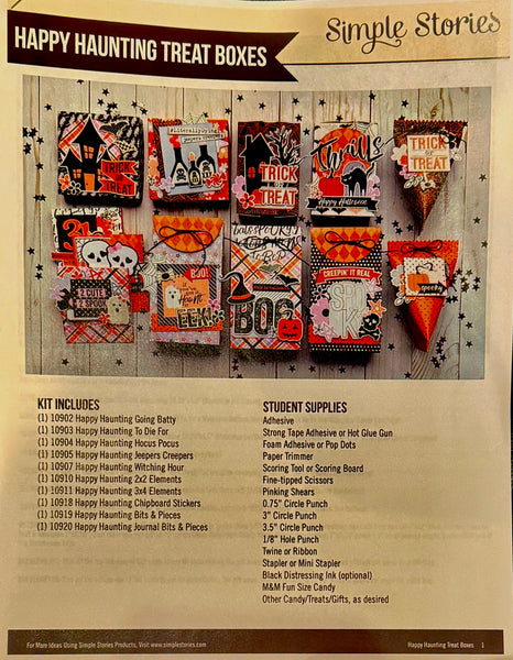 Simple Stories Happy Haunting Treat Boxes Class Kit