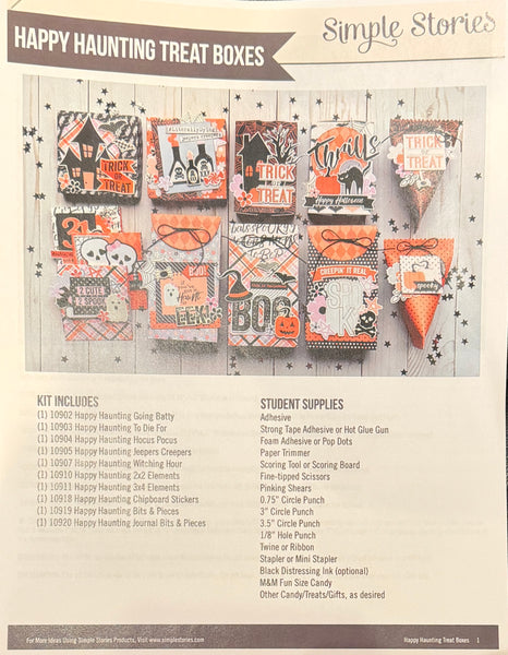 Simple Stories Happy Haunting Treat Boxes Class Kit