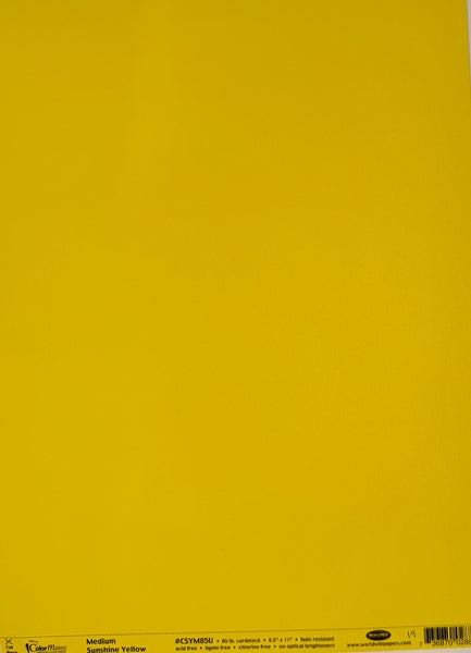 ColorMates Smooth Cardstock Sunshine Yellow