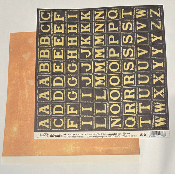 Tim Holtz Distressables 9x9 Paper