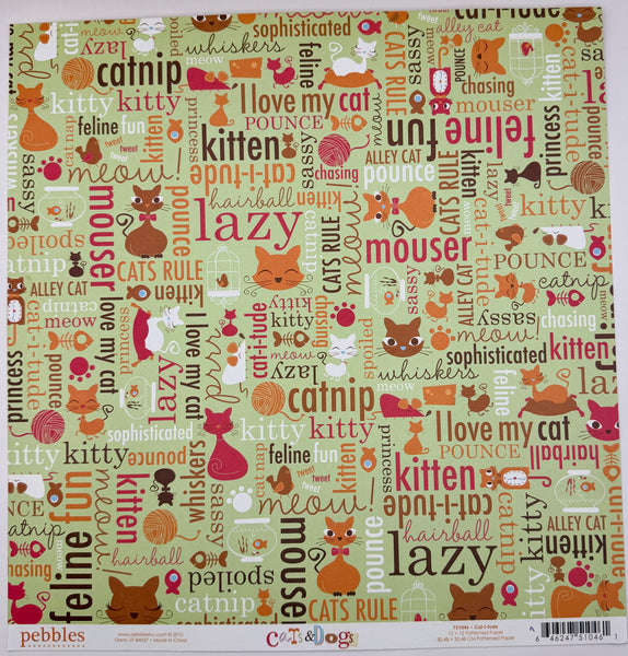 Pebbles Cats & Dogs 12x12 Paper Collection